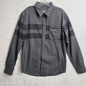 REBEL8 Striped Button-Down Flannel Shirt Wool Blend Size M